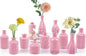 Baby Pink Glass Bud Vases Set of 12, Mini Flower Vase for Centerpieces, Small Vases in Bulk for Wedding Decoration, Vintage Vase for Baby Shower Centerpieces, Home Décor