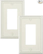 2-Pack Decorator Outlet Cover Plate, Decorative Switch Plates and Outlet Covers, Light Almond Metal Wall Plates for Electrical Outlets, Receptacle, GFCI Outlet, Dimmer Switch