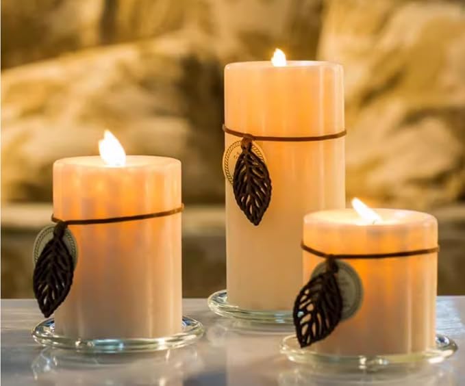 Glass Candle Holder Clear Beautiful Transparent Round Candle Plate - Image 4