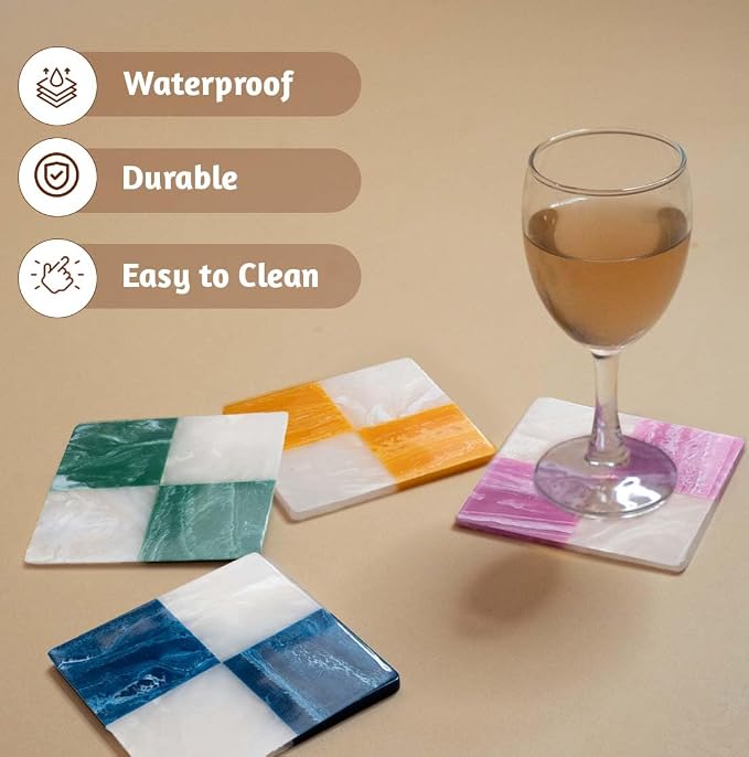 Folkulture Resin Coasters Set of 4 - Image 5