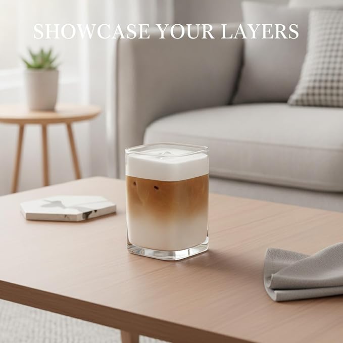 Drinking Cup Square Borosilicate Glass Tumbler Handleless Design - Image 3