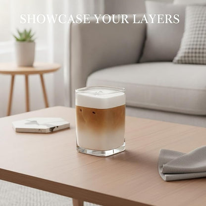 Drinking Cup Square Borosilicate Glass Tumbler Handleless Design - Image 3