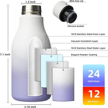 BJPKPK 12oz Insulated Water Bottle, Stainless Steel Bottle - Image 3