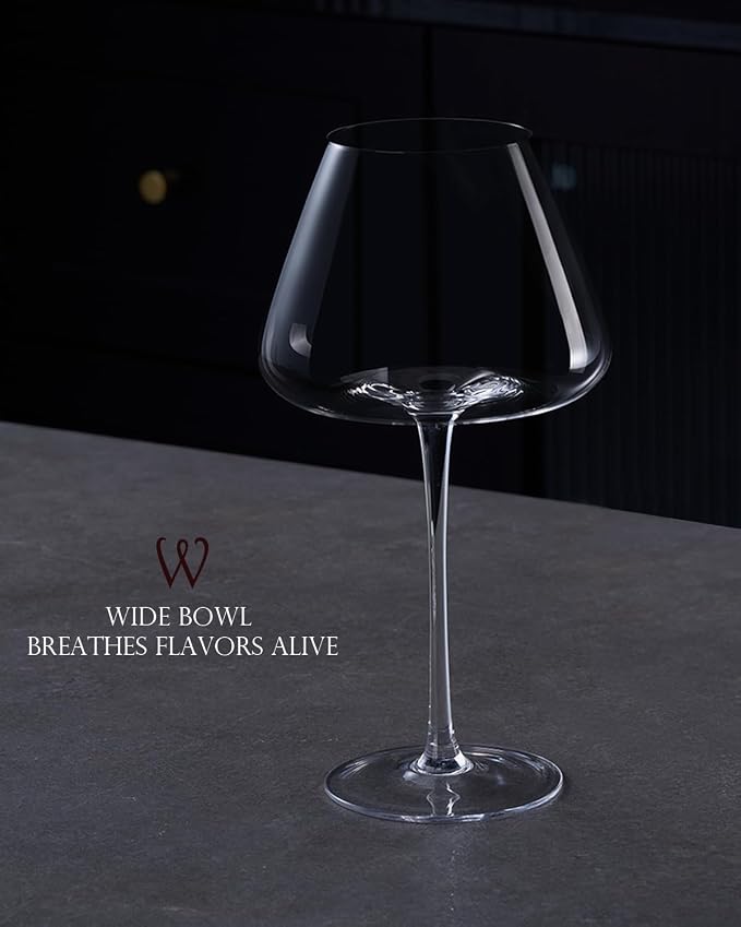 Hand-Blown 23.5OZ Crystal Wine Glasses Set of 4 - Image 5