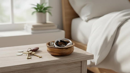 Handmade Wooden Snack Serving & Key Bowl, Decorative Countertop, 6 x 2 Inch | - Image 4
