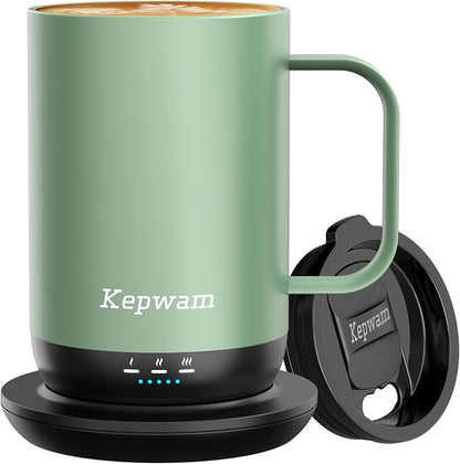 Kepwam Self-Heating Coffee Mug T1, 16oz Rechargeable Heated Coffee Mug by Kepwam