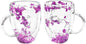Viovian 13oz Double Wall Glass Coffee Mugs Set of 2 Insulated Glass Coffee Cups by Viovian