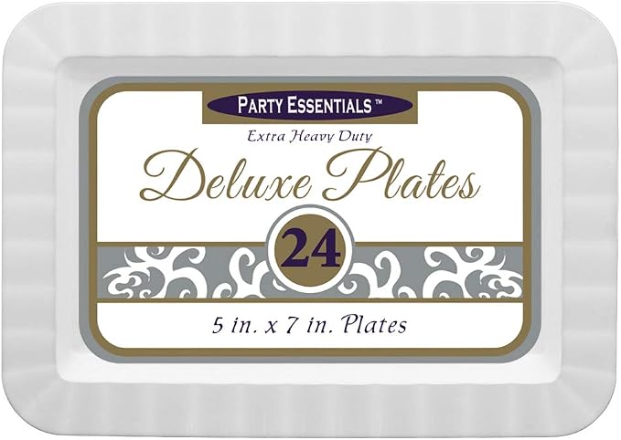 Party Essentials Deluxe Quality Hard Plastic 5 x 7-Inch Rectangular Appetizer - Image 2