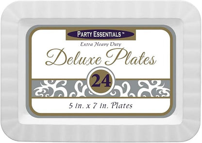 Party Essentials Deluxe Quality Hard Plastic 5 x 7-Inch Rectangular Appetizer - Image 2