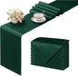 Manyshofu Dark Green Satin Table Runner 12x108 by Manyshofu