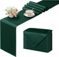 Manyshofu Dark Green Satin Table Runner 12x108 by Manyshofu