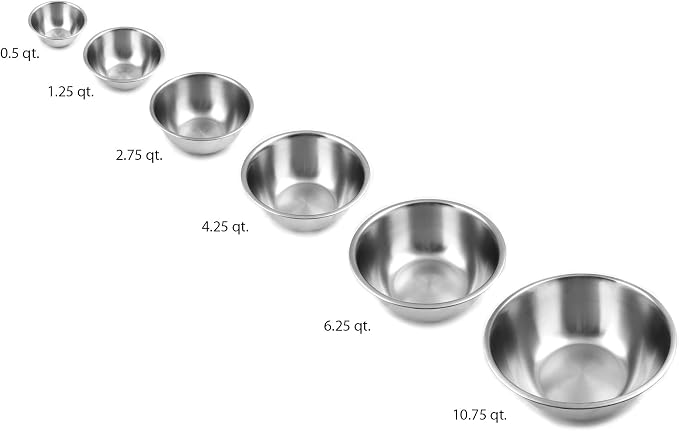 Fox Run 6-Piece Nesting Stainless Steel Polished Mixing Bowls Set | 0.5 - Image 7