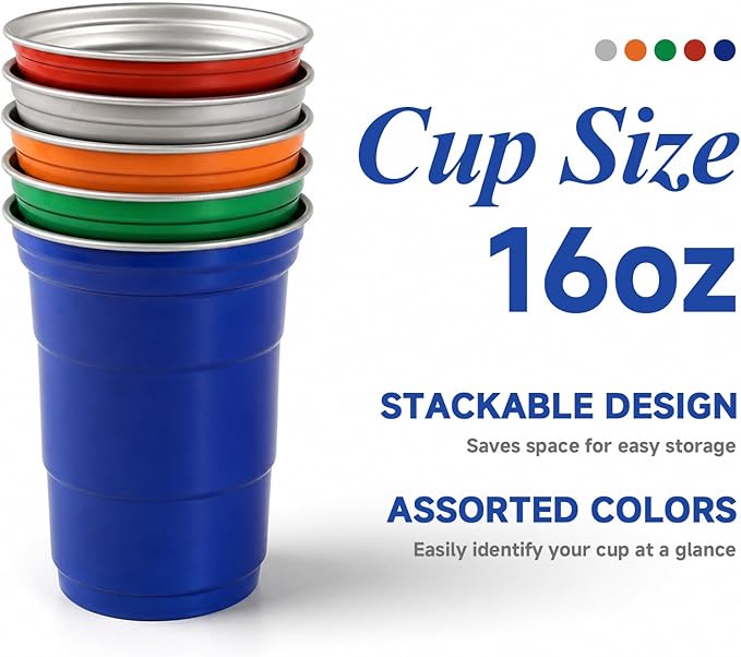 16oz Aluminum Cups Reusable Metal Party Cup - Image 6