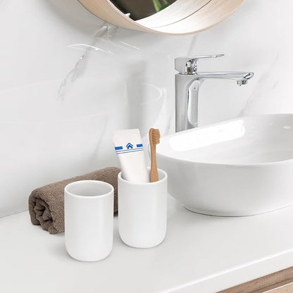 Bathroom Tumbler Cup Ceramic 2Pcs 12.6oz Reusable Toothbrush Cup 375ml - Image 2