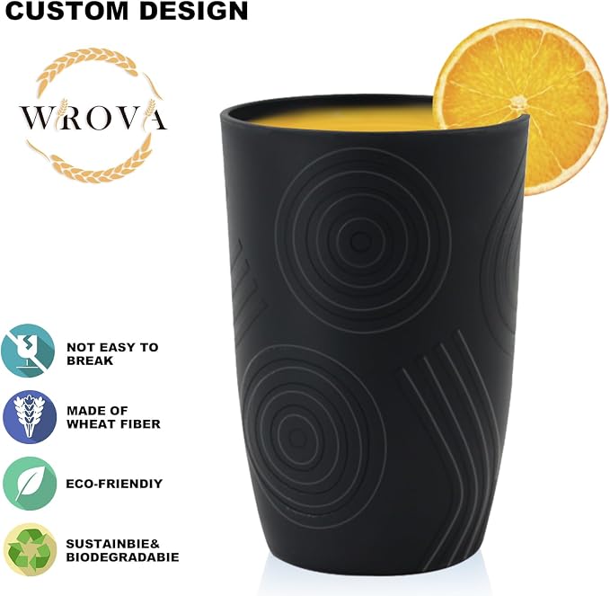 Wrova Wheat Straw Cups 16oz set of 8 - Image 3