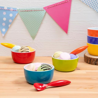 Set of 6 Small ColorPop Melamine Bowls, 4.5" 14.3 OZ, Bright and Versatile - Image 3