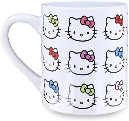 Silver Buffalo Sanrio Hello Kitty Faces and Bows Pattern Ceramic Coffee Mug by SilverBuffalo
