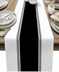 Black and White Table Runners 90 inches Long, Farmhouse Stripes Table Runner by Futuregrace