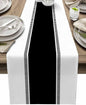 Black and White Table Runners, Farmhouse Stripes Table Runner Dresser Scarves by Futuregrace
