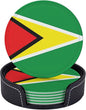 6 Pack Guyana Flag Leather Coaster by GTEVUTS
