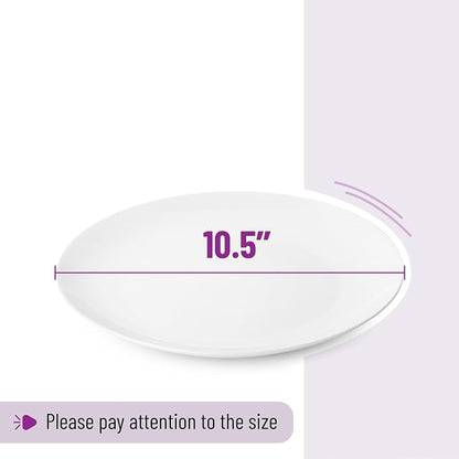 BTaT- White Porcelain Dinner Plates, 10.5 Inch, Porcelain Plates Sets - Image 5