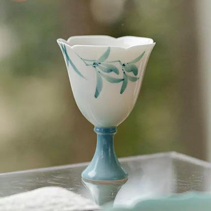 KAMMAK Ceramic Tea Cups Set of 2, 1.5 oz, Vintage Small Teacups, 686N | Hand - Image 8