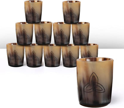 Handicrafts Home Viking Horn Shot Glasses Set of 12, Rustic Viking Drinkware by HandicraftsHome