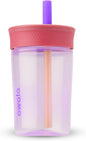 Owala Tumbler Kids Plastic Water Bottle 15 oz Lilac Rocket | Spill-Resistant by Unknown