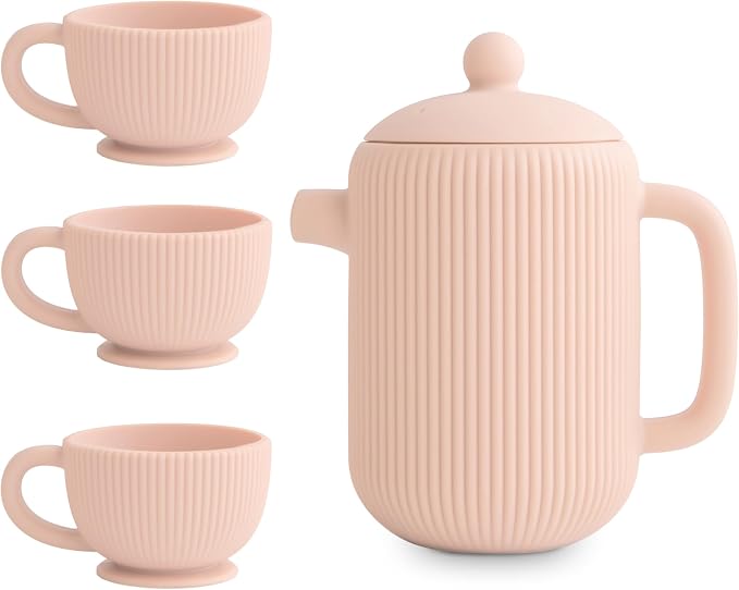 mushie Silicone Baby Tea Play Set | 4 Pieces Kitchen Play Toys by mushie