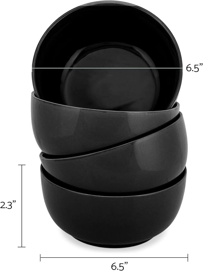 Elanze Designs Bistro Glossy Ceramic 6.5 inch Dinnerware Bowls Set of 4 - Image 3