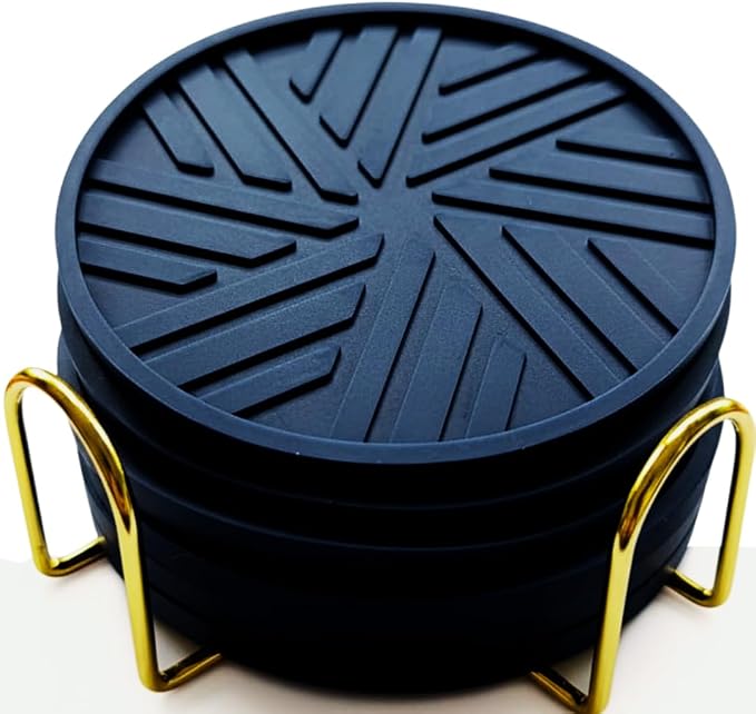 Navy Blue Coasters Set of 6 by Angardy+Homeware