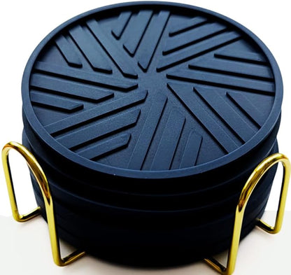 Navy Blue Coasters Set of 6 by Angardy+Homeware