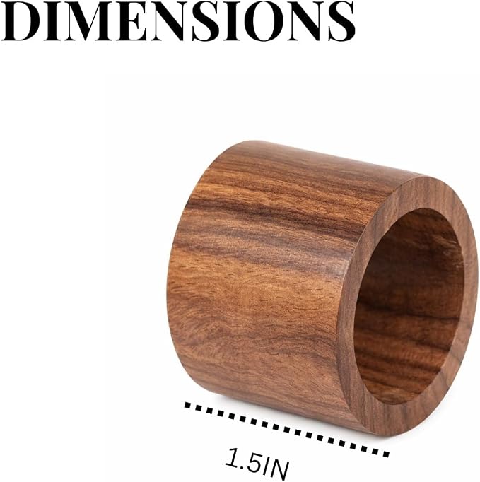 Classic Handmade Napkin Rings Set, Dining Table Holders - Image 2