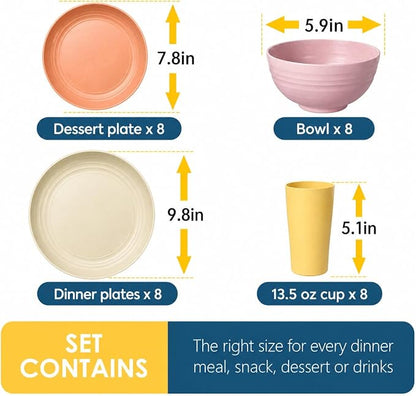 Teivio 32-Piece Plates and Bowls Sets - Image 2