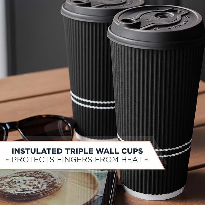To Go Coffee Cups With Lids - 22 oz Disposable Coffee Cup With Lid. Large Togo - Image 4