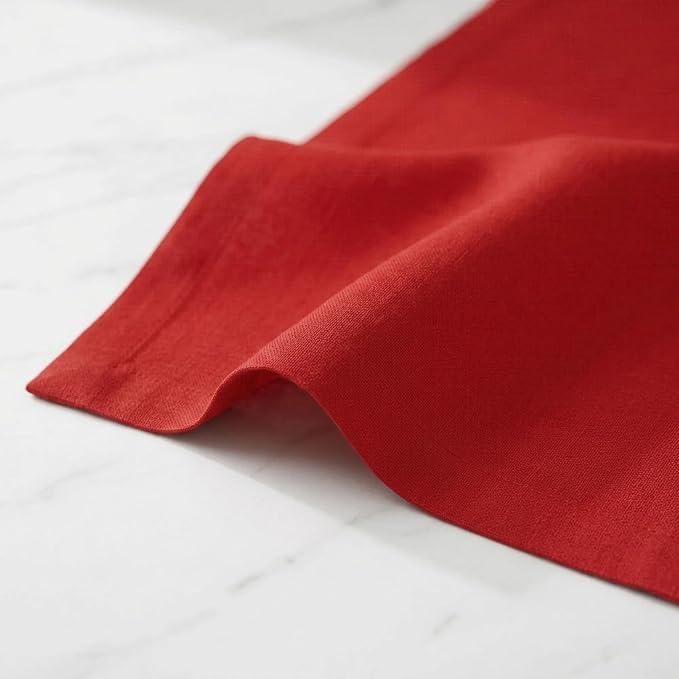 Solino Home 100% Pure Linen Dining Table Runner Red Woven, Fete 14 x 72 in | - Image 5