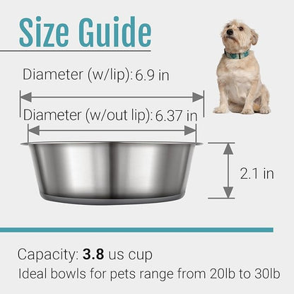 Nonslip Stainless Steel Dog Bowls, 3.8 US Cup, Dishwasher safe, Stackable design - Image 5