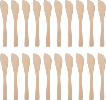 DOITOOL 20Pcs Wooden Butter Knife, 5.9 Inch Jelly Cheese Spreaders Bread by DOITOOL