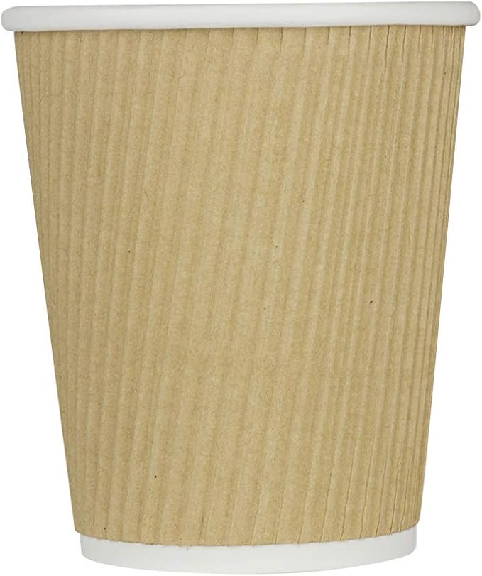 Karat 8 oz Ripple Insulated Coffee Cup Disposable Paper Hot Cup, Sturdy and by Karat