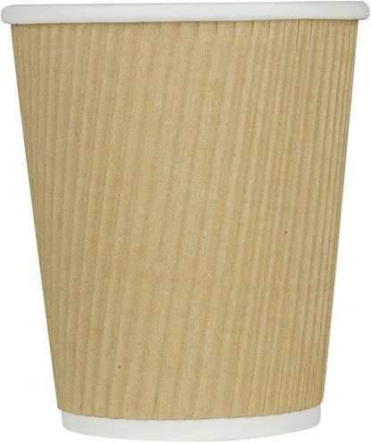Karat 8 oz Ripple Insulated Coffee Cup Disposable Paper Hot Cup, Sturdy and by Karat