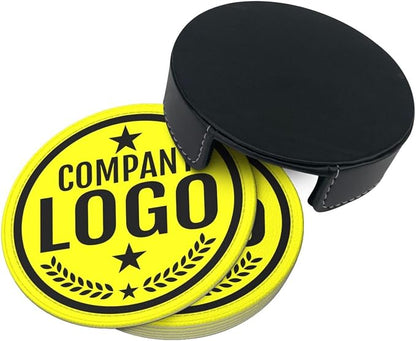 Custom Leather Coasters with Logo - Image 4