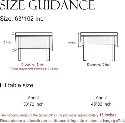 ISAENNE Designer French Red Long Rectangle Tablecloth,Linen Table Cloth with Cashew Pattern,Stain Proof Decor Tablecloths for Dining Thanksgiving Kitchen Christmas,63"*102"-Chauffrey D