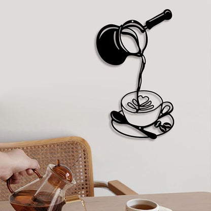 Oubasa Metal Pour Coffee Cup Wall Decor, Minimalist Cafe Themed - Image 8