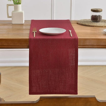 Wracra Linen Table Runner, Burlap Red Table Runners 90 Inches Long | Rich Woven - Image 6