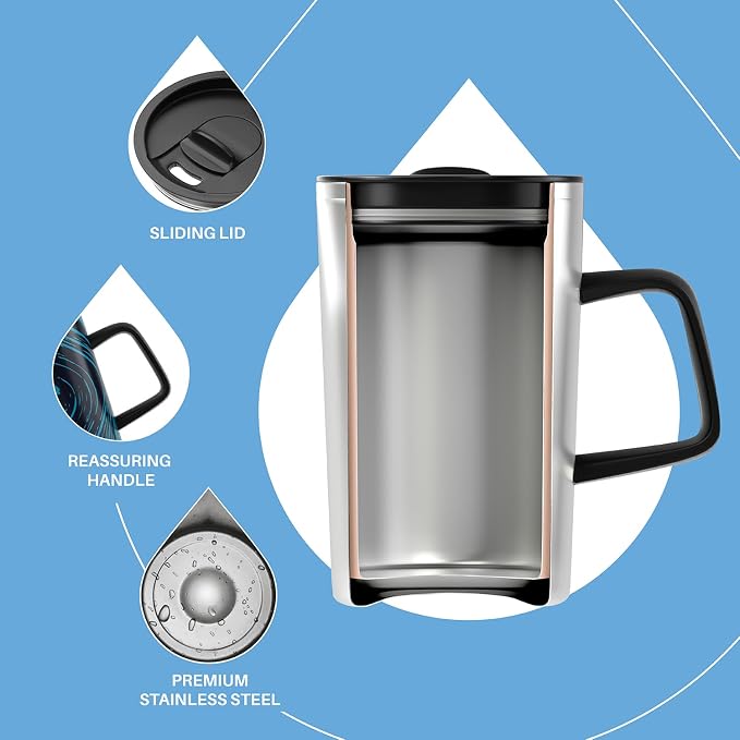 Ideus 16 oz Insulated Stainless Steel Coffee Mug - Image 3