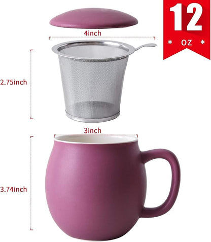Yundu 12 OZ Matte Purple Ceramics Teacup - Image 2