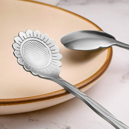 Chengu 8 Pcs Flower Coffee Tea Teaspoons Stainless Sugar Spoons ，Silver | - Image 3
