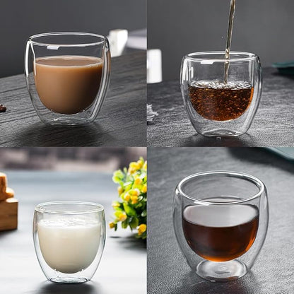 6pcs Double Walled Espresso Cups, 3 Ounce Clear Glass Coffee Mugs, Cappuccino - Image 8