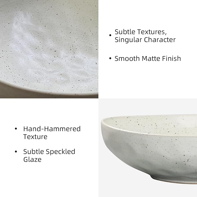 salomayes Wabi-Sabi Ceramic Decorative Bowl, Matte Off-White Catchall Bowl | - Image 4