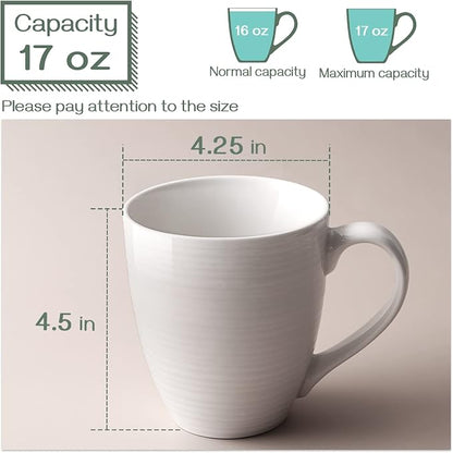 DOWAN Coffee Mugs, 17 Oz Coffee Mug Set of 6, Corrugated Tea Mugs - Image 3